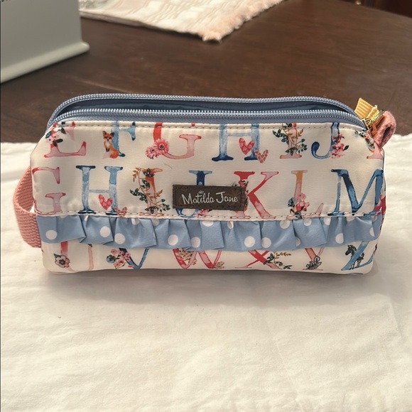 Matilda Jane Alphabet Print Kids pencil Pouch - Blue and Pink I have 2! - Picture 1 of 6